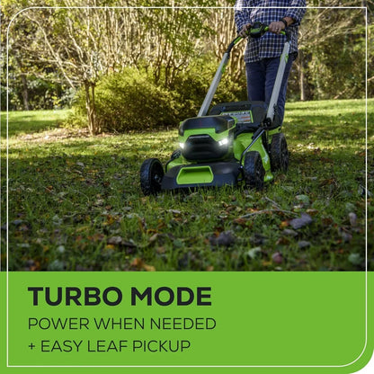 Greenworks 60V 21” Cordless (Self-Propelled) Lawn Mower , 2 x 4.0Ah Batteries and Dual Port Rapid Charger
