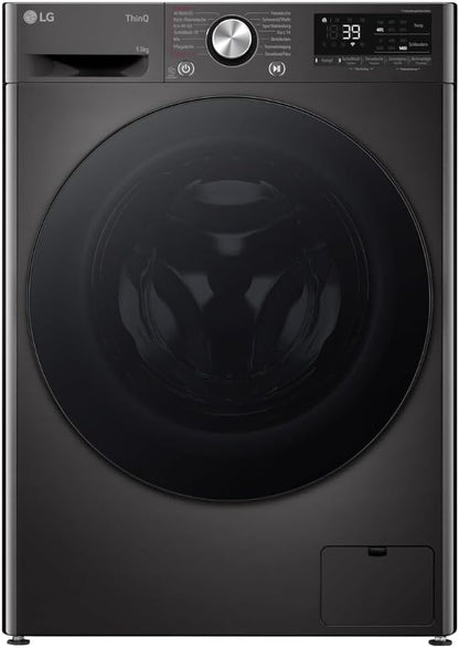 LG W4WR7096YB, Klasse D, Frontlader-Waschtrockner 9 - 6 kg, 62 x 60 x 85 cm, Wi-Fi, AI Direct Drive, Tiefenreinigung mit Dampf, TurboWash 360, Große Kapazität, Außentür aus gehärtetem Glas, Weiß