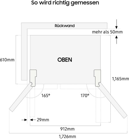 Samsung RS64DG53R3B1EF Side-by-Side-Kühlschrank mit Gefrierfach, 178 cm, 628 l, SmartThings AI Energy Mode, Eis- und Wasserspender, Slim Ice Maker, Premium Black Steel