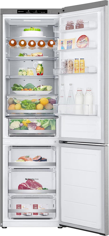 LG GBV22NCCEP Kühl-/Gefrierkombination – Smart Inverter Compressor, Total No Frost, Modern Flat Door Design, Matt Schwarz Metallic, Energieeffizienz A