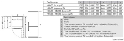 Bosch KGN36NWEA Serie 2 Kühl-Gefrier-Kombination, 186 x 60 cm, 215 L Kühlen & 87 L Gefrieren, NoFrost nie wieder abtauen, LED-Beleuchtung gleichmäßige Ausleuchtung