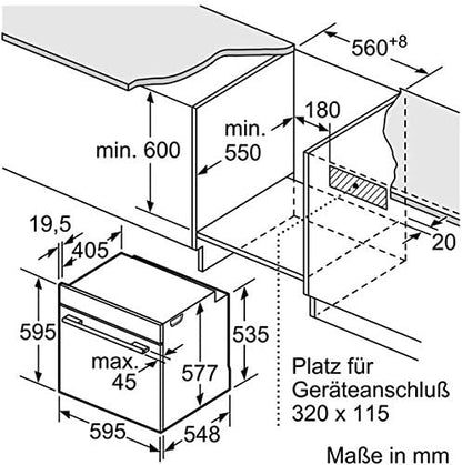 Bosch HMG7361B1, Serie 8 smarter Einbau-Backofen mit Mikrowellenfunktion, 60 x 60 cm, Made in Germany, Schwarz, Air Fry, Digitaler Bedienring, Touchdisplay, Automatikprogramme, Reinigungsunterstützung