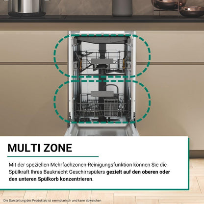 Bauknecht BK6FC11BS7A0X Vollintegrierbarer Geschirrspüler (45 cm)/ ActiveDry/Sensorprogramm/PowerClean/Besteckschublade/Hygiene-Programm/Vollwasserschutz/Multizone/Startzeitvorwahl