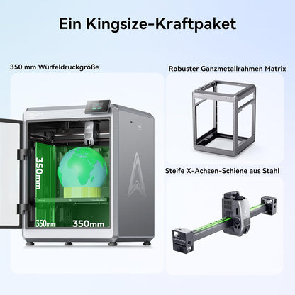 Creality K2 Plus Combo 3D-Drucker, 16-Farben Multimaterial-Druck, 350³mm XXL-Bauraum, Servo-Direktantrieb, Dual-KI-Kameras, Ultra-Leise