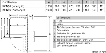 Bosch KGN36NWEA Serie 2 Kühl-Gefrier-Kombination, 186 x 60 cm, 215 L Kühlen & 87 L Gefrieren, NoFrost nie wieder abtauen, LED-Beleuchtung gleichmäßige Ausleuchtung