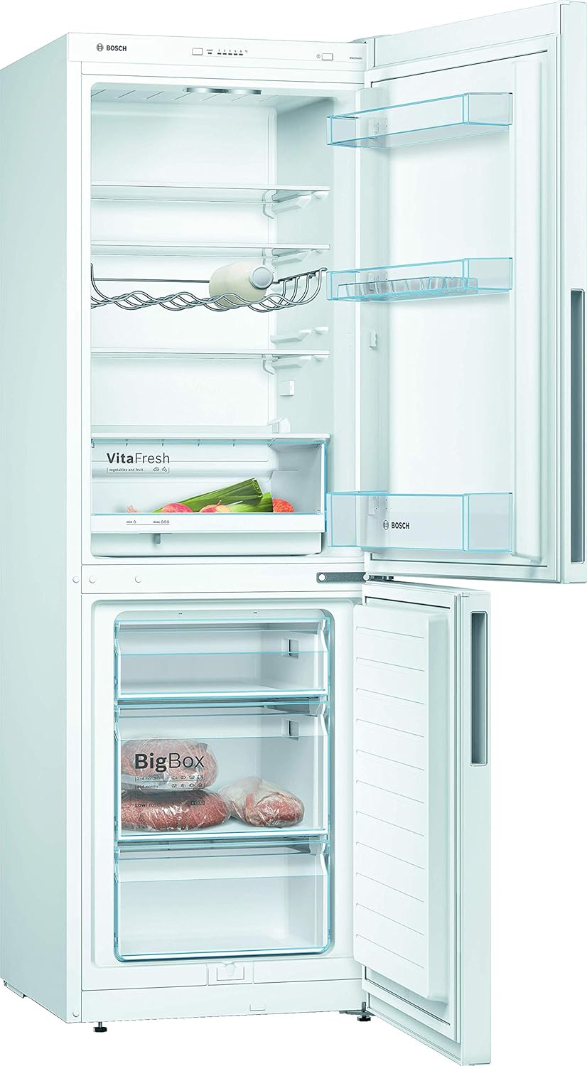 Bosch KGN36NWEA Serie 2 Kühl-Gefrier-Kombination, 186 x 60 cm, 215 L Kühlen & 87 L Gefrieren, NoFrost nie wieder abtauen, LED-Beleuchtung gleichmäßige Ausleuchtung