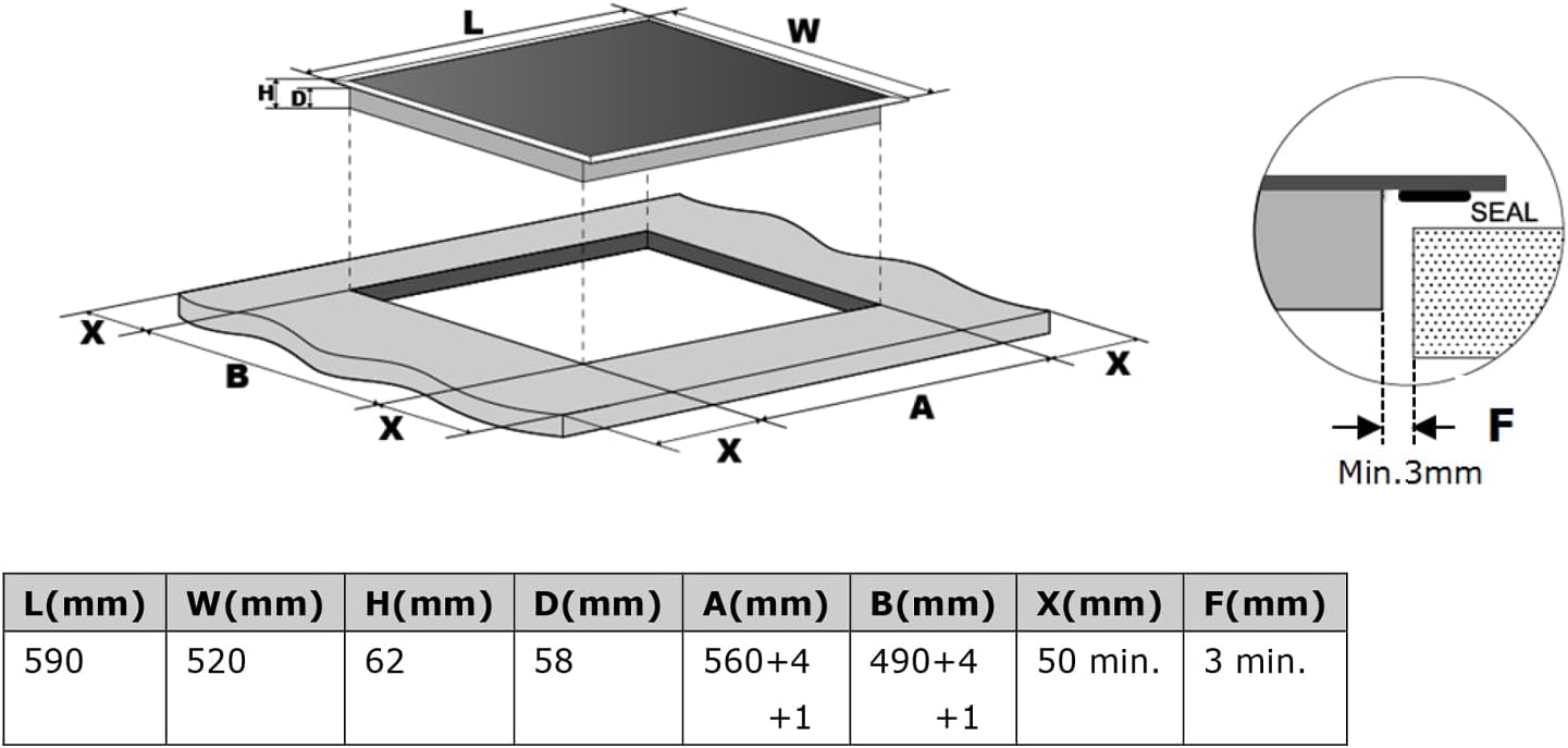 Autarkes Herdset: 60cm Einbaubackofen BO8805SS + 59cm Kochfeld CH5901RL | Grill | Heißluft | Automatik-Timer | 2-fach Wärmeschutzverglasung | Kindersicherung | Knebelbedienung | SET8805CH59RL