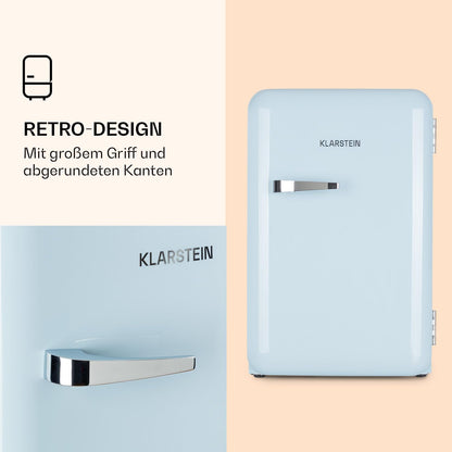 Klarstein Audrey Mini - kleiner Kühlschrank, kompakte Mini-Bar, freistehend, Kompressionskühlung, Fassungsvermögen, Kühlung: 0-10 °C, Mini-Kühlschrank mit 70 Liter Fassungsvermögen, rot