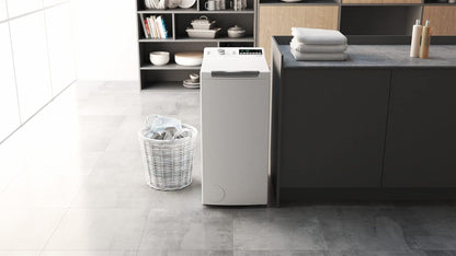 Bauknecht WMT Pro Eco 6ZB Toplader-Waschmaschine / 6 kg / 1200 UpM/Antiflecken-Programm/FreshFinish/ZEN Technology/Startzeitvorwahl/SoftOpening/Kurz 30'/ 15° Green& Clean