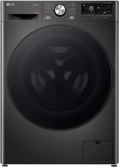 LG W4WR7096YB, Klasse D, Frontlader-Waschtrockner 9 - 6 kg, 62 x 60 x 85 cm, Wi-Fi, AI Direct Drive, Tiefenreinigung mit Dampf, TurboWash 360, Große Kapazität, Außentür aus gehärtetem Glas, Weiß