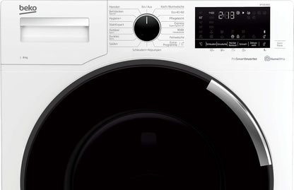 Beko B3WFU58415W1 b300 Waschmaschine, 8 kg, Waschvollautomat, Restzeitanzeige, Schleuderwahl, 1400 U/min, Dampffunktion, AddXtra-Nachlegefunktion, Bluetooth, Hygiene+ allergikergeeignet, Weiß