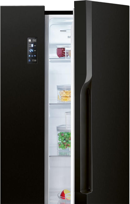 Bomann® Kühlschrank mit Gefrierfach | No-Frost Gefrierteil | 186cm Kühlschrank | 39dB | Kühl Gefrierkombination mit MultiAirflow | 320L | Kühl Gefrierkombination No-Frost | KG 7361 schwarz-inox