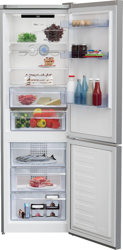Beko RCNE366E70ZXBRN bPRO700 freistehende Kühl-/Gefrierkombination, großer Kühlschrank, 323 l Gesamtrauminhalt, HarvestFresh, NoFrost, leise, SmoothFit, 0°C-Zone, Dark Inox