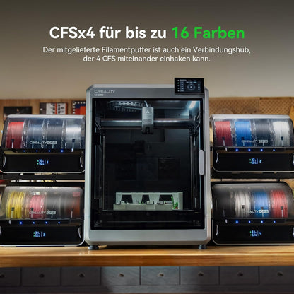 Creality K2 Plus Combo 3D-Drucker, 16-Farben Multimaterial-Druck, 350³mm XXL-Bauraum, Servo-Direktantrieb, Dual-KI-Kameras, Ultra-Leise