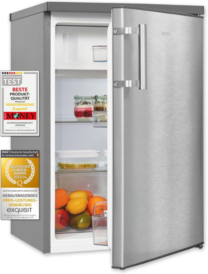 Exquisit Kühlschrank mit Gefrierfach, 120 Liter, 4-Sterne-Gefrierfach, Kühlschrank freistehend, KS516-4-H-010D weiss