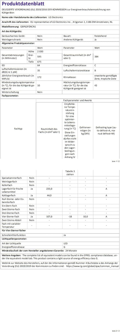 LG GBV22NCCEP Kühl-/Gefrierkombination – Smart Inverter Compressor, Total No Frost, Modern Flat Door Design, Matt Schwarz Metallic, Energieeffizienz A
