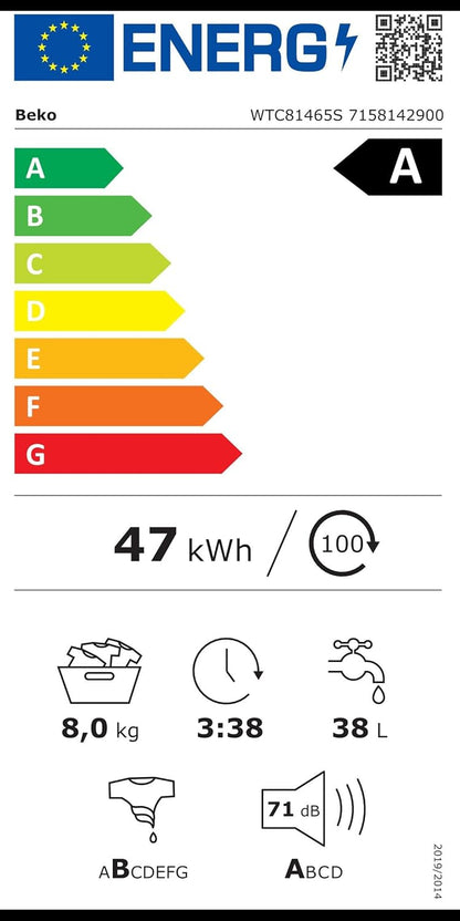 Beko B3WFU58415W1 b300 Waschmaschine, 8 kg, Waschvollautomat, Restzeitanzeige, Schleuderwahl, 1400 U/min, Dampffunktion, AddXtra-Nachlegefunktion, Bluetooth, Hygiene+ allergikergeeignet, Weiß
