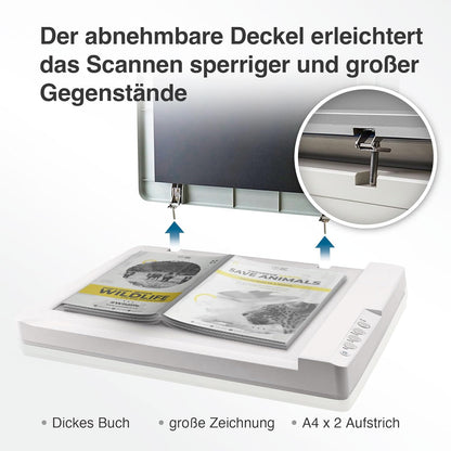 Plustek A3-Flachbettscanner OS1180, für A3-Grafiken und Dokumente Design für Büchereien, Schulen und kleine Büros. Benötigt ca. 9 Sekunden für EIN A3-Dokument.