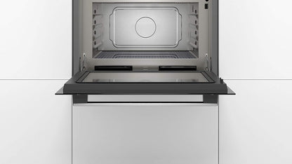 Bosch BFR634GS1 Serie 8 Einbau-Mikrowelle, Türanschlag Rechts, AutoPilot 7 Automatikprogramme, Reinigungsunterstützung, TFT-Touchdisplay, LED-Beleuchtung gleichmäßige Ausleuchtung, 38 x 60 cm, 900 W