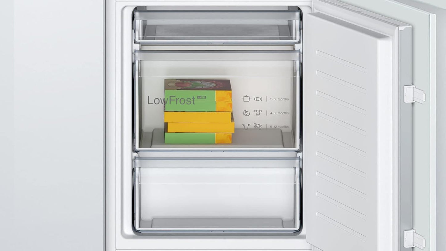 Bosch KGN36NWEA Serie 2 Kühl-Gefrier-Kombination, 186 x 60 cm, 215 L Kühlen & 87 L Gefrieren, NoFrost nie wieder abtauen, LED-Beleuchtung gleichmäßige Ausleuchtung