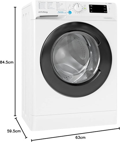 Privileg PWFV X 753 N Waschmaschine Frontlader/1400 U/min/7 kg/EEK B/Push & Go Steam/Schnell 20°/40°/60°, Express 30', Kurz 45'/Inverter-Motor/Mehrfachwasserschutz/Water Balance Plus