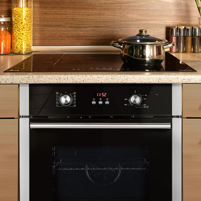Autarkes Herdset: 60cm Einbaubackofen BO8805SS + 59cm Kochfeld CH5901RL | Grill | Heißluft | Automatik-Timer | 2-fach Wärmeschutzverglasung | Kindersicherung | Knebelbedienung | SET8805CH59RL