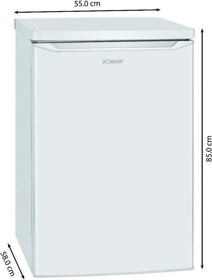 Bomann® Kühlschrank mit Gefrierfach klein | Kühlschrank 2 Ablagen | leise | mit 4-Sterne Gefrierfach | Kühlschrank klein mit Obst- und Gemüsefach | Türanschlag wechselbar | KS 7251 weiß