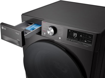 LG V7WD107H2E, Klasse E, Frontlader-Waschtrockner 10,5 - 7 kg, 1400 U/min, AI Direct Drive, Wi-Fi, Tiefenreinigung mit Dampf, TurboWash, Größere Kapazität, 62 x 60 x 85 cm ꟷ Weiß