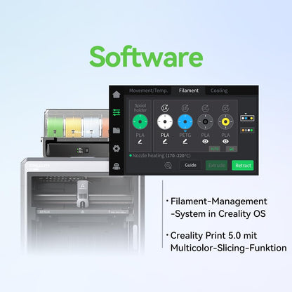 Creality K2 Plus Combo 3D-Drucker, 16-Farben Multimaterial-Druck, 350³mm XXL-Bauraum, Servo-Direktantrieb, Dual-KI-Kameras, Ultra-Leise