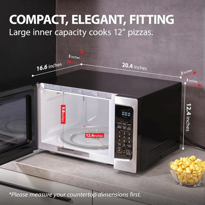 TOSHIBA 4-in-1 ML-EC42P(SS) Countertop Microwave Oven, Smart Sensor, Convection, Air Fryer Combo, Mute Function, Position Memory 13.6" Turntable, 1.5 Cu Ft, 1000W, Silver