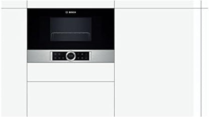 Bosch BFR634GS1 Serie 8 Einbau-Mikrowelle, Türanschlag Rechts, AutoPilot 7 Automatikprogramme, Reinigungsunterstützung, TFT-Touchdisplay, LED-Beleuchtung gleichmäßige Ausleuchtung, 38 x 60 cm, 900 W