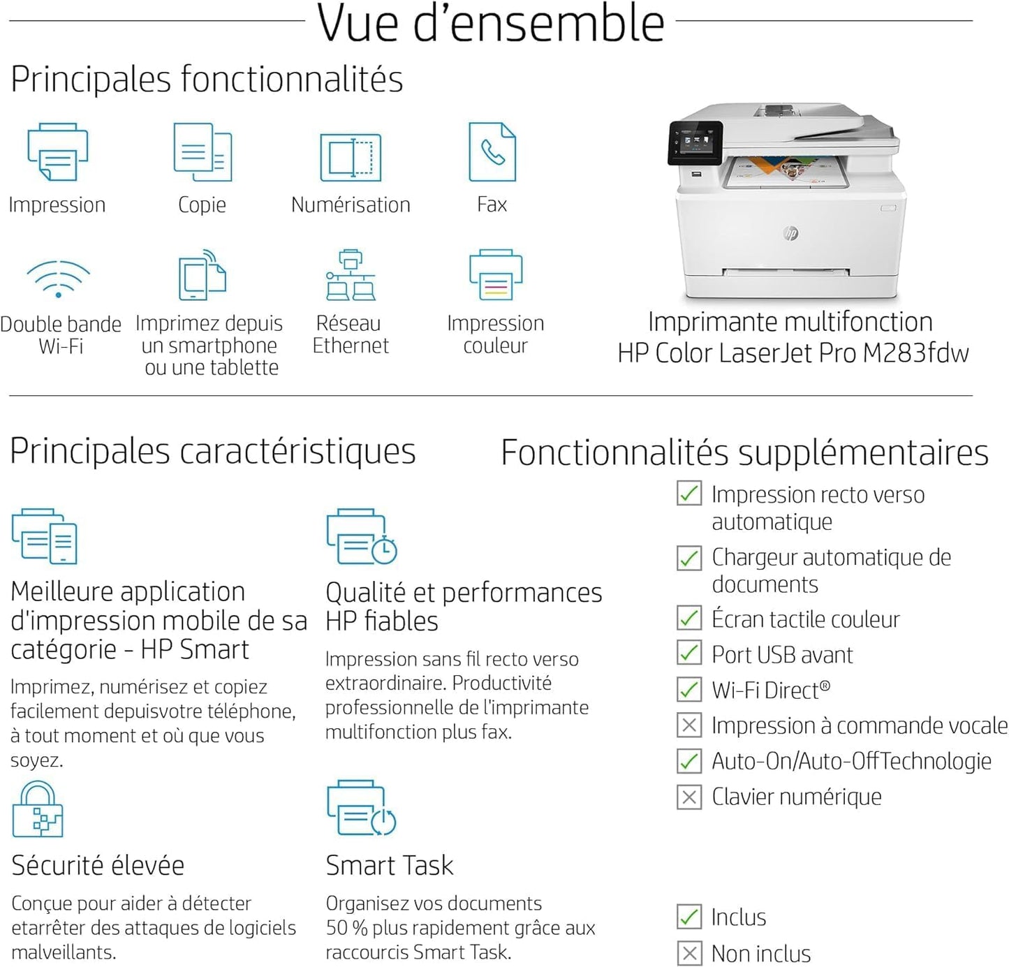 HP Color LaserJet Pro MFP 3302fdwg Multifunktions-Farblaserdrucker, Fax, Automatischer beidseitiger Druck, Touchscreen, Wi-Fi, Ethernet, USB, HP Wolf Pro Security