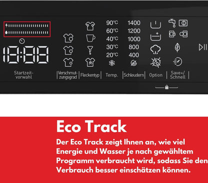 VESTEL WMI 89341 DX Waschmaschine Frontlader, 8 kg, 1400 U/min, Inverter-Motor, Dampf, AquaStop+Switch, Dark Inox