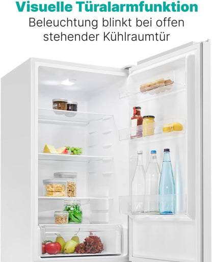 Bomann® Kühlgefrierkombination, 269 L Nutzinhalt - Kühlen: 198 L | Gefrieren: 71 L, Energiesparend, leise 39 dB, LED, wechselbarer Türanschlag, Höhe:180 x Breite: 55 x Tiefe: 55.8 cm - KG 184.1 weiß