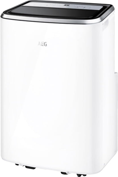 AEG Chillflex Pro AXP26U338CW mobile Klimaanlage / LED Display / Touch-Buttons / Fernbedienung / 30-40 m² / Kühlfunktion / Ventilator / Entfeuchtungsfunktion / Automatik / weiß/silber/schwarz