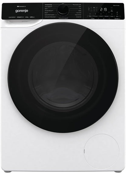 Gorenje WPNA 84 SATSWIFI Waschmaschine mit Dampffunktion / 8 kg / 1400 U/Slim Line/ConnectLife WiFi/Total AuaStop/Inverter PowerDrive Motor/Edelstahltrommel/Kindersicherung/EEK A