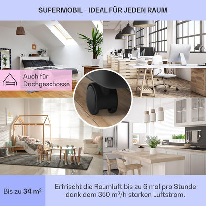 Klarstein Klimaanlage, 4-in-1 Klimagerät, Entfeuchter, Ventilator & Nachtmodus, Mobile Klimaanlage mit Abluftschlauch, App-Steuerung, Air Conditioner für Räume bis 44 m², 9000 BTU, Weiß