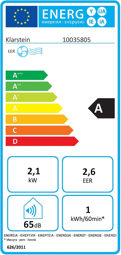 Klarstein Klimaanlage, 4-in-1 Klimagerät, Entfeuchter, Ventilator & Nachtmodus, Mobile Klimaanlage mit Abluftschlauch, App-Steuerung, Air Conditioner für Räume bis 44 m², 9000 BTU, Weiß