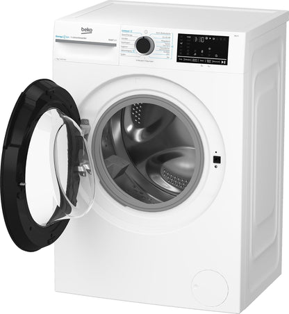 Beko B3WFU58415W1 b300 Waschmaschine, 8 kg, Waschvollautomat, Restzeitanzeige, Schleuderwahl, 1400 U/min, Dampffunktion, AddXtra-Nachlegefunktion, Bluetooth, Hygiene+ allergikergeeignet, Weiß