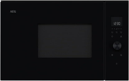 AEG Einbau-Mikrowelle Serie 6000 mit Steam Set - 60 cm - 17 L Garraum - Touch-Bedienung - Display mit Uhr - Auftau-Funktion - Drehteller Ø 272 mm - Schwarz - TB6SM171DB