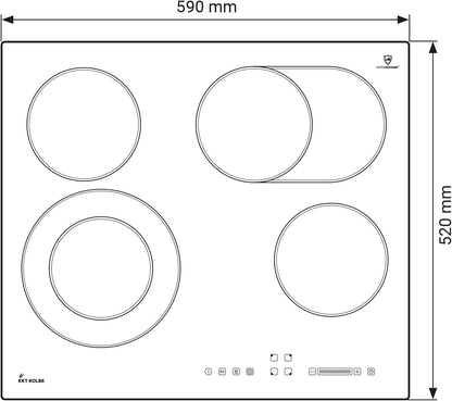 Autarkes Herdset: 60cm Einbaubackofen BO8805SS + 59cm Kochfeld CH5901RL | Grill | Heißluft | Automatik-Timer | 2-fach Wärmeschutzverglasung | Kindersicherung | Knebelbedienung | SET8805CH59RL